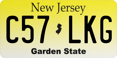 NJ license plate C57LKG
