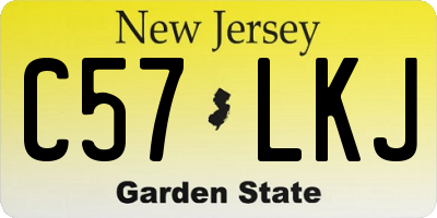 NJ license plate C57LKJ