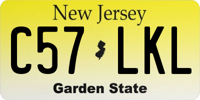 NJ license plate C57LKL
