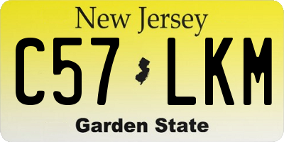 NJ license plate C57LKM