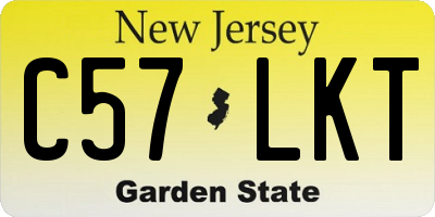 NJ license plate C57LKT