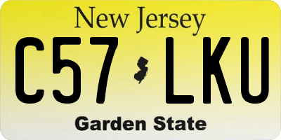 NJ license plate C57LKU