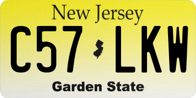 NJ license plate C57LKW