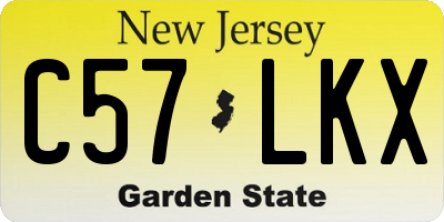 NJ license plate C57LKX