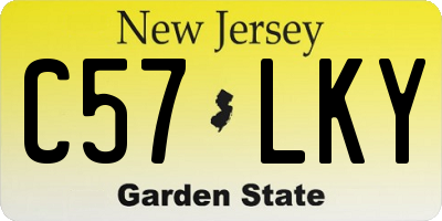 NJ license plate C57LKY