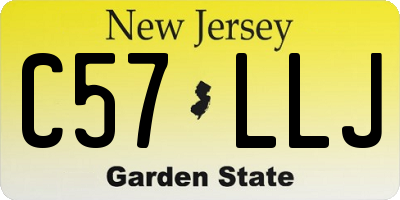 NJ license plate C57LLJ