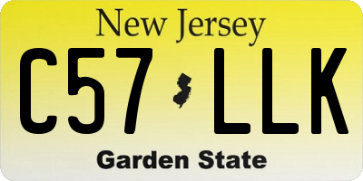 NJ license plate C57LLK