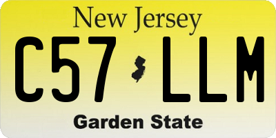 NJ license plate C57LLM