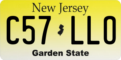 NJ license plate C57LLO
