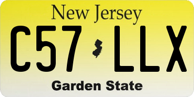 NJ license plate C57LLX