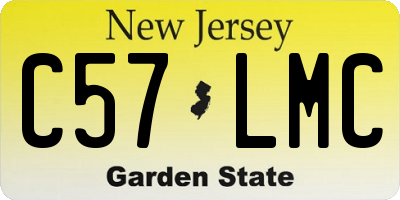 NJ license plate C57LMC