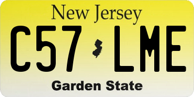 NJ license plate C57LME