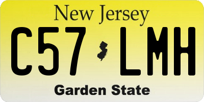 NJ license plate C57LMH