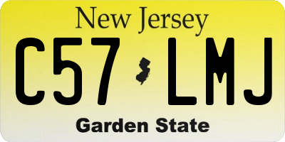 NJ license plate C57LMJ