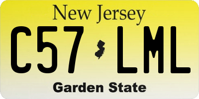 NJ license plate C57LML