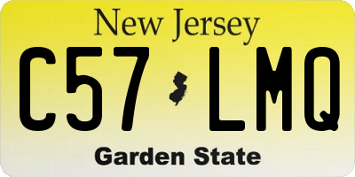 NJ license plate C57LMQ