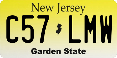 NJ license plate C57LMW