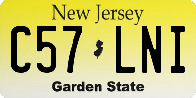 NJ license plate C57LNI
