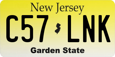 NJ license plate C57LNK