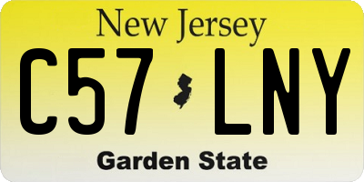 NJ license plate C57LNY