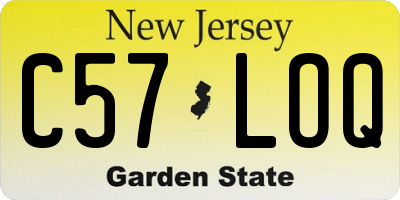 NJ license plate C57LOQ