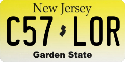 NJ license plate C57LOR