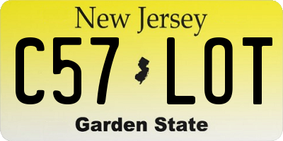 NJ license plate C57LOT