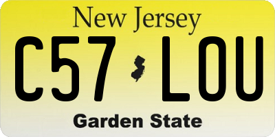 NJ license plate C57LOU