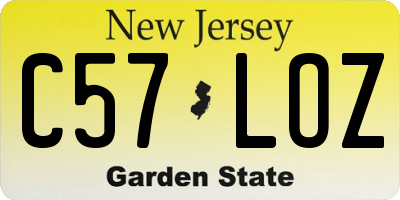 NJ license plate C57LOZ