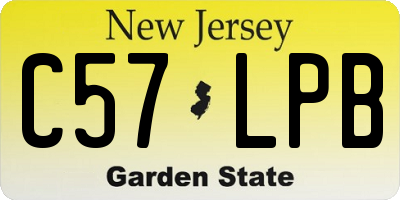 NJ license plate C57LPB