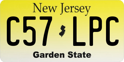 NJ license plate C57LPC