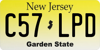 NJ license plate C57LPD