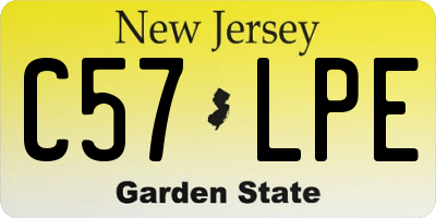 NJ license plate C57LPE