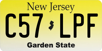 NJ license plate C57LPF