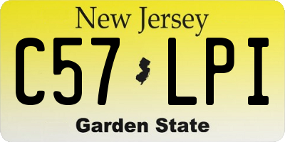 NJ license plate C57LPI