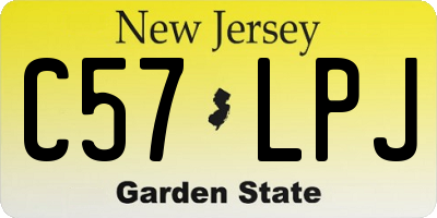 NJ license plate C57LPJ
