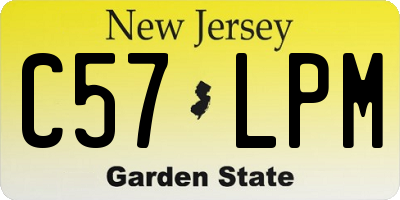 NJ license plate C57LPM