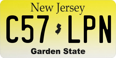 NJ license plate C57LPN