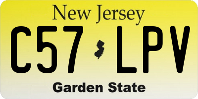 NJ license plate C57LPV