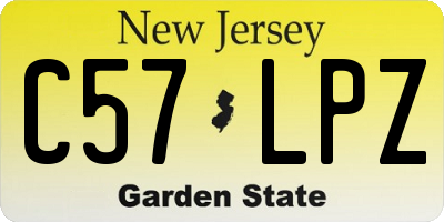 NJ license plate C57LPZ