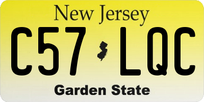 NJ license plate C57LQC
