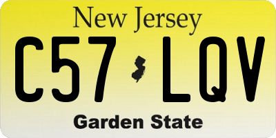 NJ license plate C57LQV