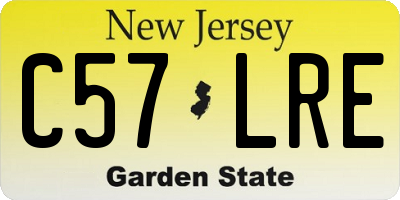 NJ license plate C57LRE