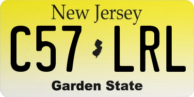 NJ license plate C57LRL