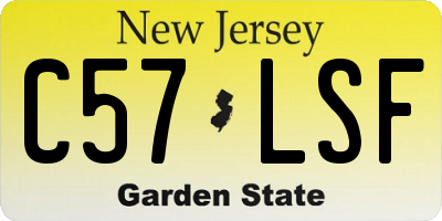 NJ license plate C57LSF