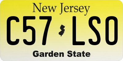 NJ license plate C57LSO