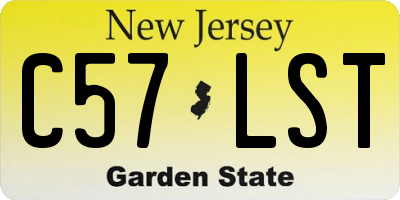 NJ license plate C57LST
