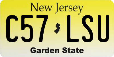 NJ license plate C57LSU