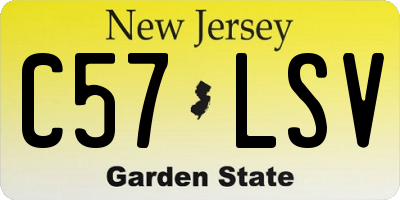 NJ license plate C57LSV