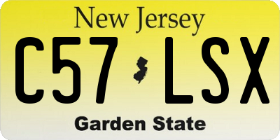 NJ license plate C57LSX